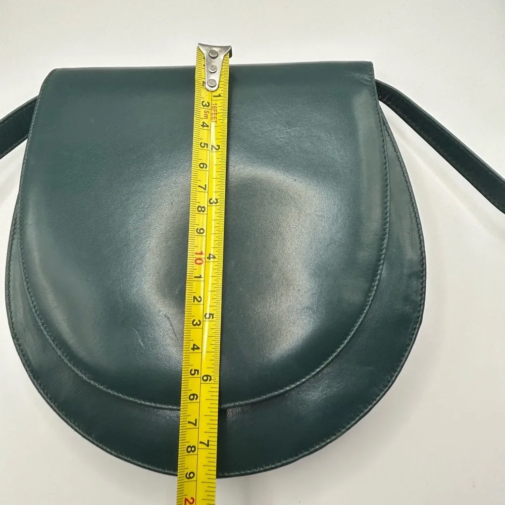 Bally Vintage Saddle Crossbody Teal Leather - Picture 6 of 11